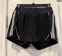 Avia Running Shorts Womens XS Black White Side Stripes Built-In Liner