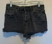 Free People Black Jean Shorts - Button Fly