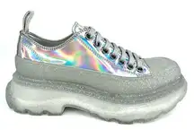 Alexander McQueen Tread Slick Iridescent Sparkle Translucent Sneaker Boots EU 35