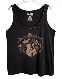 Torrid CASH Johnny Cash studded tank top women’s 1X black NEW