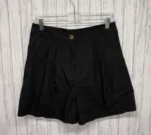 Womens Size M Mango Black Venice Shorts NWT