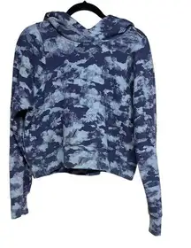 Lululemon  Loungeful Cropped Hoodie Heritage Camo Wash WP Blue Multi Size 12