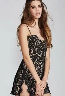 Fame and Partners x FP Lace Black Mini side slit sexy Dress US 10