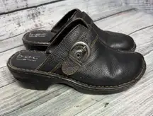 Born B.O.C Leather Clogs Slip-On Buckle Mule Comfort Shoes Size 9