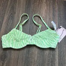 Zebra Crinkle Underwire Tab Bikini Top