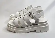 Call It Spring White Chunky Platform Wedge Sandals Womens Size 7.5 EU 38