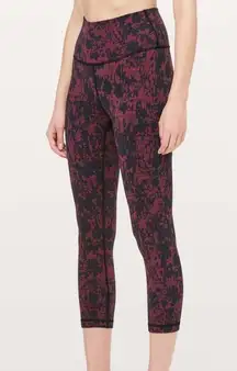 NEW LULULEMON SPEED UP CROPS MAROON/BLACK RUNNING TIGHTS LEGGINGS