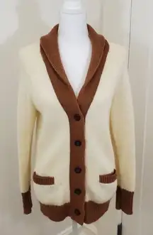 J.Crew ColorBlock Beach Sweater Wool Mohair Womens‎ Size S Cardigan Shawl Collar