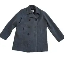 Marvin Richards Pea Coat Double Breasted Gray Wool Blend USA vintage Size 14