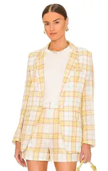 Rag & Bone Margot Plaid Blazer in Yellow 6 Womens Jacket picnic