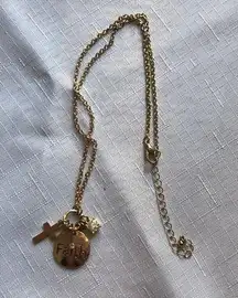 Gold faith charm necklace