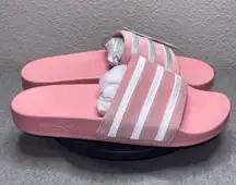 Adidas Adilette Pink Velvet Slide Size 10 NEW WITH BOX