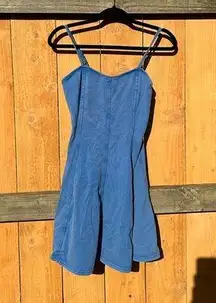 Urban Outfitters Audrey Chambray Mini Dress in Blue Medium summer spring light