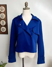 Robert Rodriguez Blue Moto Trench Style Jacket Medium