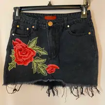 Black Denim Skirt