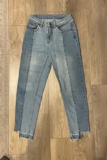 Suite Benedict Two-Tone Mom Jeans