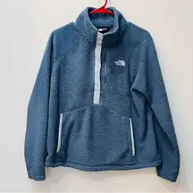 The North Face Jacket 1/4 Snap Fleece Pullover Sweater Jacket blue Large