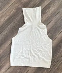 Designers Originals ivory Sleeveless knit turtleneck sweater tank Top