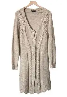 BCBGMaxAzria Alpaca Blend Long Line Button Down Cardigan Sweater Size XL cozy