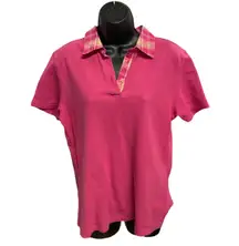 Talbots , Women’s Pink Golf/Polo Short Sleeve Shirt, Size Large, 100% Cotton