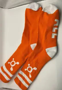 Orangetheory Fitness OTF Socks All‎ Out Logo Crew Striped Athletic