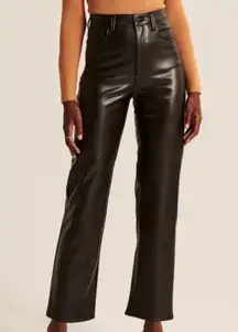 Abercrombie & Fitch The Ankle Straight Ultra High Rise Leather Pants Size 27 / 4