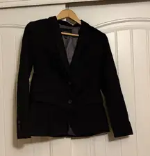 Banana Republic Factory Core Blazer 2P 2 Petite Solid Black Long Sleeve 2 Button