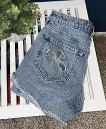 Hollister Seashell Embroidered Jean Shorts