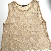 Zara Elegant Tan Lace Sleeveless Top Women’s Sz 26 Small