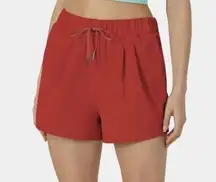 High Waisted Drawstring Casual Running Red Shorts Size L Large NWT