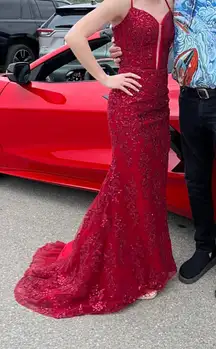 Red Sequin Prom Dress