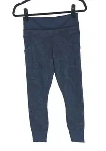 Lululemon Womens En Route Crop Leggings Paisley Inkwell Blue Black 4