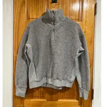 Lululemon Stand Out Sherpa Jacket Gray Long Sleeve Workout Active Size 10
