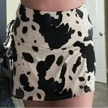 Lovely Day Womens Black/White Cow Print Mini Skirt