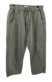 Citizens of Humanity Green Cropped Wide Leg Pants Elastic Waist Drawstring Large