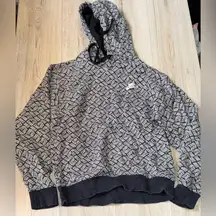 Nike Black and White Patterned Hoodie hooded pullover sweatshirt sweater
