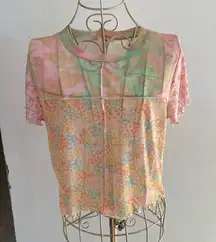 NWT BP patchwork short sleeve crop top size L