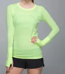 ✨Lululemon Citrus Swiftly Tech Long Sleeve Crew Sz 4 Top✨