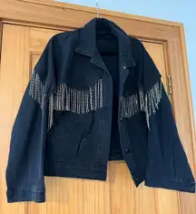 Black Betty rhinestone fridge denim jacket