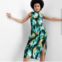 Future Collective Women's Watercolor Plisse Midi Dress