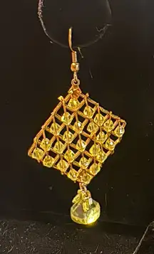 Vintage Gold geometric Mesh Dangle Earrings