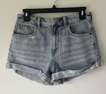 PacSun Mom Short High Rise Jean Short Denim Light Wash Size 26
