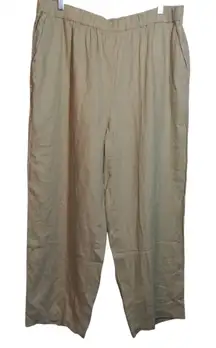 Quince Driftwood Flax Linen Natural Pull On Ankle Pants Beach Minimalist Size XL