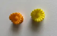 Orange & Yellow Mini Flower Hair Clips Accessories Jewelry Girly Cute, 2 Piece