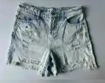 BP. Women’s Blue Jean Cut Off Decon Wash Pants High Rise Denim Shorts‎ Size 28