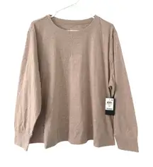 Ideology Women's Crew Neck Charcoal Gray Long Sleeve Pullover Top 2X Plus New