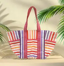 Victoria's Secret Striped Tote Bag - Pink, Orange, Purple