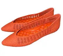 Birdies The Goldfinch Flats Tiger Lily Woven Pointed Toe Woven Orange Size 8.5