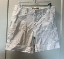 Adventura Women's White Organic Cotton Utility‎ Short Hiking Pockets 8