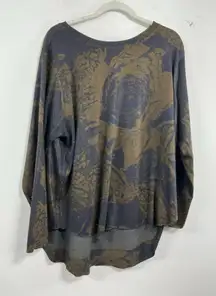 Womans Work Shop Republic Clothing Long Sleeve Pullover Sweater 2X Brown Black